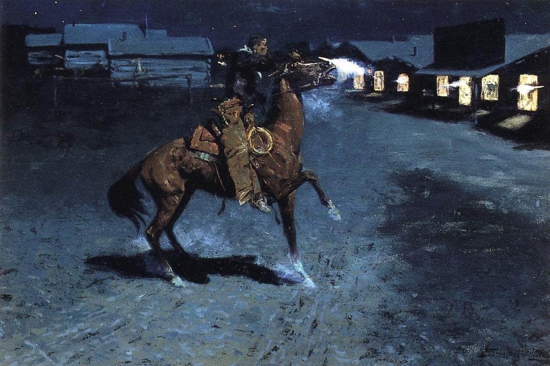 Frederic Remington An Arguement with the Town Marshall